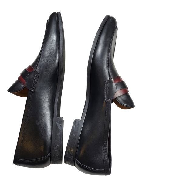 Magnanni Daniel penny loafers black leather w burnished red  display picture 3